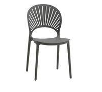 KONTE.DESIGN Set di 2 sedie GIBILTERRA in polipropilene grigio, impilabili