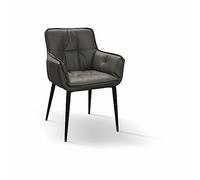 KONTE.DESIGN Set di 2 sedie KENSINGTON in ecopelle antracite