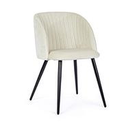 KONTE.DESIGN Set di 2 Sedie QUEEN in Velluto Bianco
