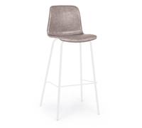 KONTE.DESIGN Set di 2 sgabelli KYRA in similpelle beige e gambe in acciaio bianco