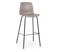 KONTE.DESIGN Set di 2 sgabelli KYRA in similpelle beige e gambe in acciaio nero
