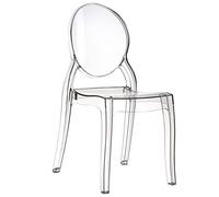 KONTE.DESIGN Set di 4 sedie BRERA in Policarbonato Trasparenti, impilabili