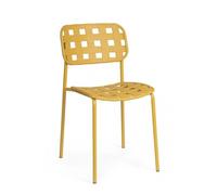 KONTE.DESIGN Set di 4 sedie CLOVER in polipropilene giallo e struttura acciaio, impilabile