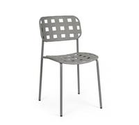 KONTE.DESIGN Set di 4 sedie CLOVER in polipropilene grigio e struttura acciaio, impilabile