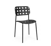 KONTE.DESIGN Set di 4 sedie CLOVER in polipropilene nero e struttura acciaio, impilabile