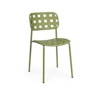 KONTE.DESIGN Set di 4 sedie CLOVER in polipropilene verde e struttura acciaio, impilabile
