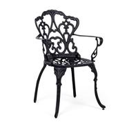 KONTE.DESIGN Set di 4 sedie con braccioli VICTORIA in alluminio antracite