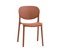 KONTE.DESIGN Set di 4 sedie MAIORCA in polipropilene terracotta, impilabili