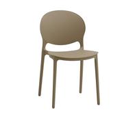 KONTE.DESIGN Set di 4 sedie SANTA CRUZ in polipropilene beige, impilabili