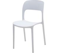 KONTE.DESIGN Set di 4 sedie SOUTH BEACH in polipropilene Bianco, impilabili