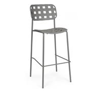 KONTE.DESIGN Set di 4 sgabelli CLOVER in polipropilene grigio e struttura acciaio, impilabili