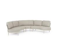 KONTE.DESIGN Set salotto angolare da giardino SAGRES con cuscini beige, schienali in corda e struttura beige