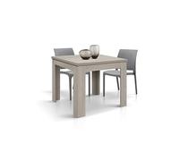 KONTE.DESIGN Tavolo LIPARI finitura olmo perla, allungabile a libro 90×90 cm - 180×90 cm