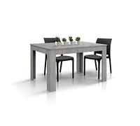 KONTE.DESIGN Tavolo LIPARI in legno finitura grigio cemento, allungabile 120×80 cm - 170×80 cm