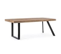 KONTE.DESIGN Tavolo MANCHESTER in legno di mango e gambe in acciaio nero, 200×100