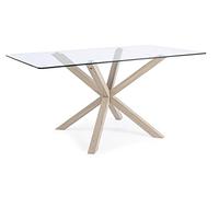 KONTE.DESIGN Tavolo MAY in vetro Rettangolare, gambe incrociate colore Naturale, 160 x 90 cm