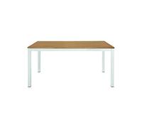 KONTE.DESIGN Tavolo PORTOFINO allungabile in legno effetto rovere, struttura in metallo bianco, 110x70 cm