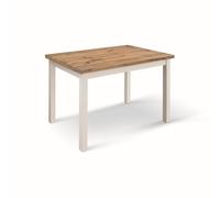 KONTE.DESIGN Tavolo POSITANO in legno effetto rovere e gambe bianche, allungabile 110x70 cm - 190x70 cm