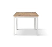 KONTE.DESIGN Tavolo POSITANO in legno effetto rovere e gambe bianche, allungabile a libro 90x90 cm - 180x90 cm