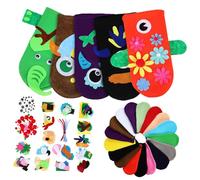 KONTONTY 1 Set Kit per Creare Burattini Mano Completo per Realizzazione Burattini Creativi con Occhi Pompom Facile da Usare per Raccontare e Giochi Ruolo