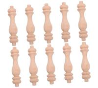 KONTONTY 10 Pezzi di Balaustra Decorativa in Legno Massello di Zucca per Colonne Scale Balaustre Ruote in Legno Rotonde per Interni per Portaoggetti Artigianali Pomelli in Legno