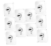 KONTONTY 10 Pezzi Ganci Adesivi Trasparenti Ganci Traccia per e Porte Adatti per Decorazioni Casa e Feste Facili da Usare su Superfici Lisce