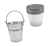 KONTONTY 10 Pezzi Secchio per Raccolta Grasso per Barbecue con Fodere in Contenitore Resistente per Olio e Grasso BBQ Facile da Pulire e Smaltire per Barbecue e Pellet 1 Secchio + 10