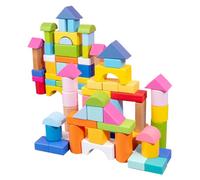 KONTONTY 100 Pezzi Colorati Legno Giocattoli Educativi Geometrici per Sviluppare Cognizione e Coordinazione per Speciali come Compleanni