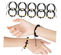 KONTONTY 12 Pezzi Bracciale Sportivo Regolabile con Perline per Amanti Del Baseball Decorazione Alla per Uomini e Ragazzi da Resistente