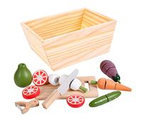 KONTONTY 1Set Giocattoli da Taglio Verdure Legno Educativo per Cucina Frutta e Attività Ruolo per Chef Anni