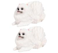 KONTONTY 2 Cane Simulazione Realistico Sculture Cucciolo Vividamente Colorate per Decorazione Giardino e Scrivania Figurine Animali Domestici Educative e Dettagliate