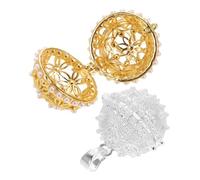 KONTONTY 2 Pezzi Ciondoli A Gabbia Di Perle Per Medaglione Collana Diffusore Aromaterapia Porta Pietra Sfera Carillon Creato Gioielli Forniture Vuote Cave Artigianali