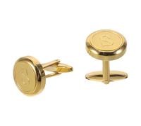 KONTONTY 2 Pezzi Cufflinks Classici Rotondi in Rame Oro per Camicia Uomo | Finitura Lucida, Chiusura Sicura, Uso Ufficio e Occasioni Business, Set Incluso