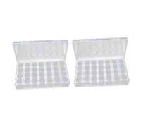 KONTONTY 2 Pezzi Scatola Trasparente 28 Scomparti Contenitore Per Nail Art Gioielli Perline Organizzazione Custodia Porta Articoli Leggera Design Rimovibile