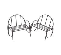 KONTONTY 2 Pezzi Sedia per il tempo libero parco Micro Bench Model panca micro paesaggistica piccolo ornamento panca in miniatura mini panca da giardino Mini ferro da stiro Nero