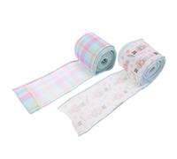 KONTONTY 2 Rotoli Nastro per Pacchi Natalizi Scozzese Schiaccianoci Bordo | Due Pezzi, Tessuto e Filo, Design Vintage, per Pacchi, Cestini e Progetti Creativi