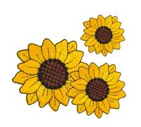 KONTONTY 3pezzi Toppa Ricamata Forma Di Fiore Applicazione Da Cucire Per Abbigliamento Toppa Decorativa Per Vestiti Fai Da Te Per Coprire Buchi e Macchie