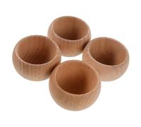 KONTONTY 4 Pezzi Base in Legno per Poggia Spilli Ciotola Giapponese Non Verniciata per Cuscinetto Ago Portaspilli per Cucito e Ricamo Base Decorativa per Lavori Maglia e Fai da Te