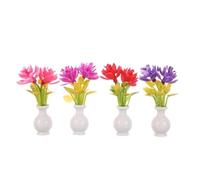 KONTONTY 4 Pezzi Fiori Simulati Dalla Casa Delle Bambole Vaso Fiori Mini Artificiali Mini in Vaso
