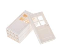 KONTONTY 4 Pezzi Little Mason Toys Tiny Homes Tiny Dollhouse Door Mini Door Miniature Play Door Miniature Dollhouse Door Doll House Doors Tiny Door Dollhouse Building Supplies White