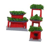 KONTONTY 4 Pezzi Miniatura Padiglione Statua Decorativa per Micro Paesaggio con Casa e Corridoio Decorazioni Eleganti per Esterni