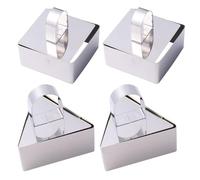 KONTONTY 4 Pezzi Stampo per Torta e Mousse, Set Multi-forma Antiaderente | Argento, Resistenza alle Alte Temperature, per Pasticceri e Casalinghi, Uso in Pasticceria e Lezioni