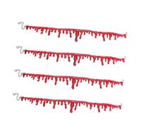 KONTONTY 4pezzi Collana Rossa di Halloween Adesivi di Sangue Fatti Mano Catena per Trucco Collana Macchie di Sangue per Feste e Balli