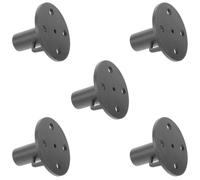 KONTONTY 5 Pezzi Base di Supporto per Pali Tenda da Campeggio, Nero, Nylon | Compatibile Pali Tondi e Gazebo, Fondo Allargato Antiaffondamento, Fissaggio a Vite, per Ghiaia e Campeggi