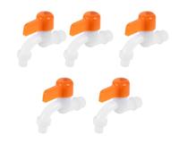KONTONTY 5 Pezzi Rubinetto in Plastica Robusto per Lavatrice Apertura Rapida 46, Semplice da Usare, per Lavanderia e Ambiente Cucina Domestica, Colore Arancia