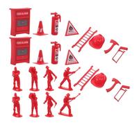 KONTONTY 5 Set Giocattoli Vigili del per Miniature Estintori e Figurine Antincendio in Plastica Resistente Accessori Realistici per Gioco Ruolo e Costruzione Caserma dei Pompieri Facili da