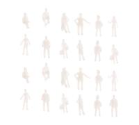KONTONTY 50 Pezzi Figure Umane Bianche in Miniatura 1: 300, Plastica | Dipingere, Effetto Realistico per Scenari Architettonici, Stazioni Ferroviarie e Diorami