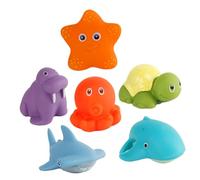KONTONTY 6 Pezzi Giocattoli da Bagno con Animali Colorati Giocattoli da Doccia per Cambiamento per Sicurezza Facili da Portare Spiaggia o Piscina