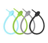 KONTONTY 8 Pezzi Fascette in Silicone Flessibili per Organizzare Cavi e Cibo, Riutilizzabili e Adatte a Cucina e Picnic Colore Casuale