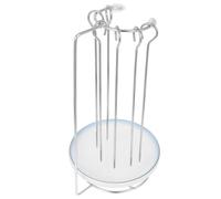 KONTONTY Acciaio Inox Supporto per Spiedini da Barbecue | Struttura Verticale con Ganci Singoli, Stabilità Migliorata, per Grigliate in Giardino e Campeggio